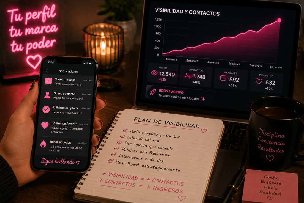 aumentar visibilidad perfil adulto boost contactos sexon