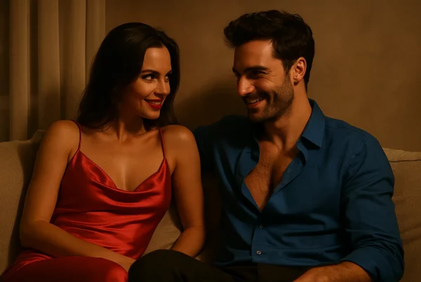 pareja disfrutando del edging en un ambiente íntimo y romántico