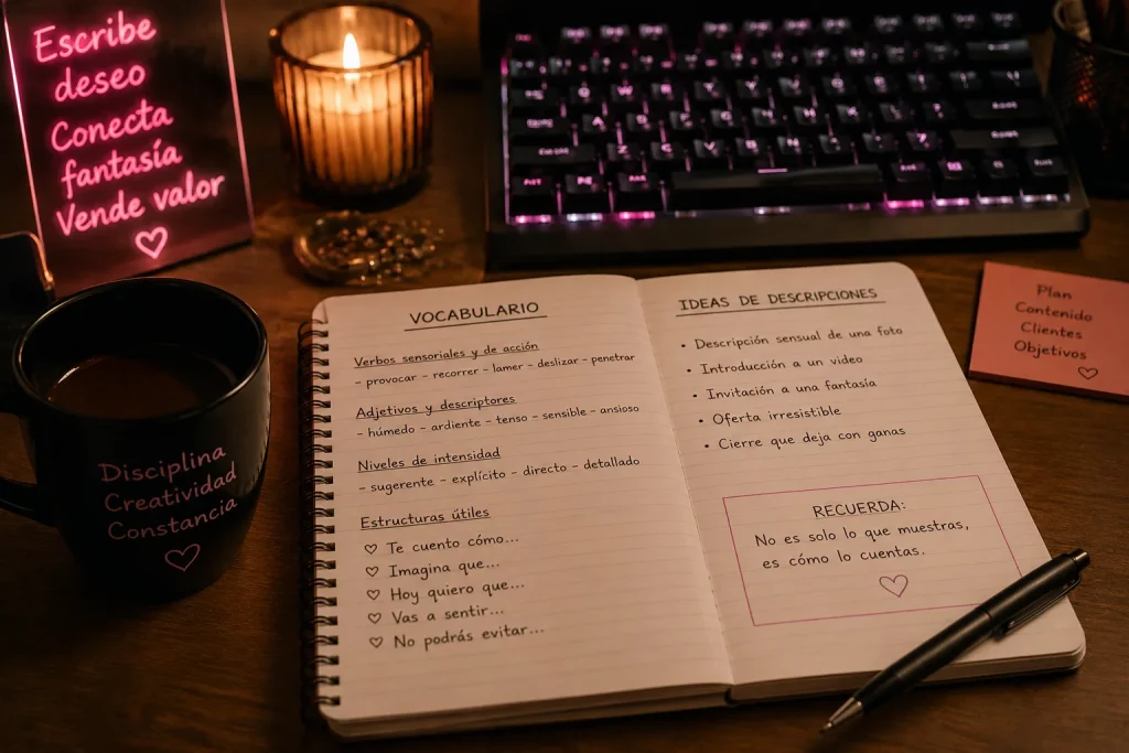 vocabulario descripciones eroticas copywriting adulto