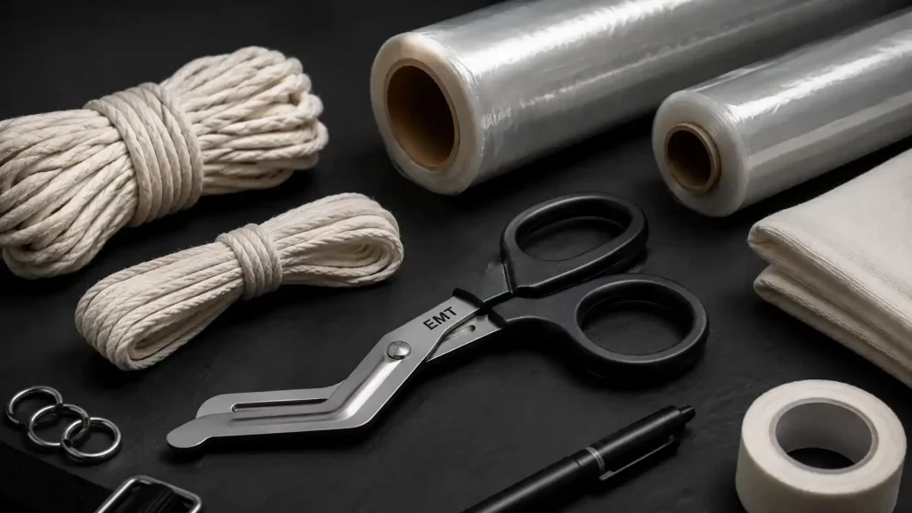 materiales bondage momificacion tijeras emt seguridad