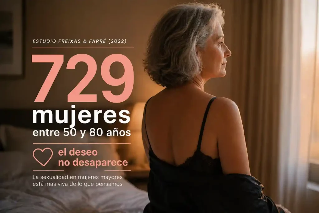 Dato del estudio de Freixas-Farré con 729 mujeres de entre 50 y 80 años sobre deseo sexual en la vejez en España