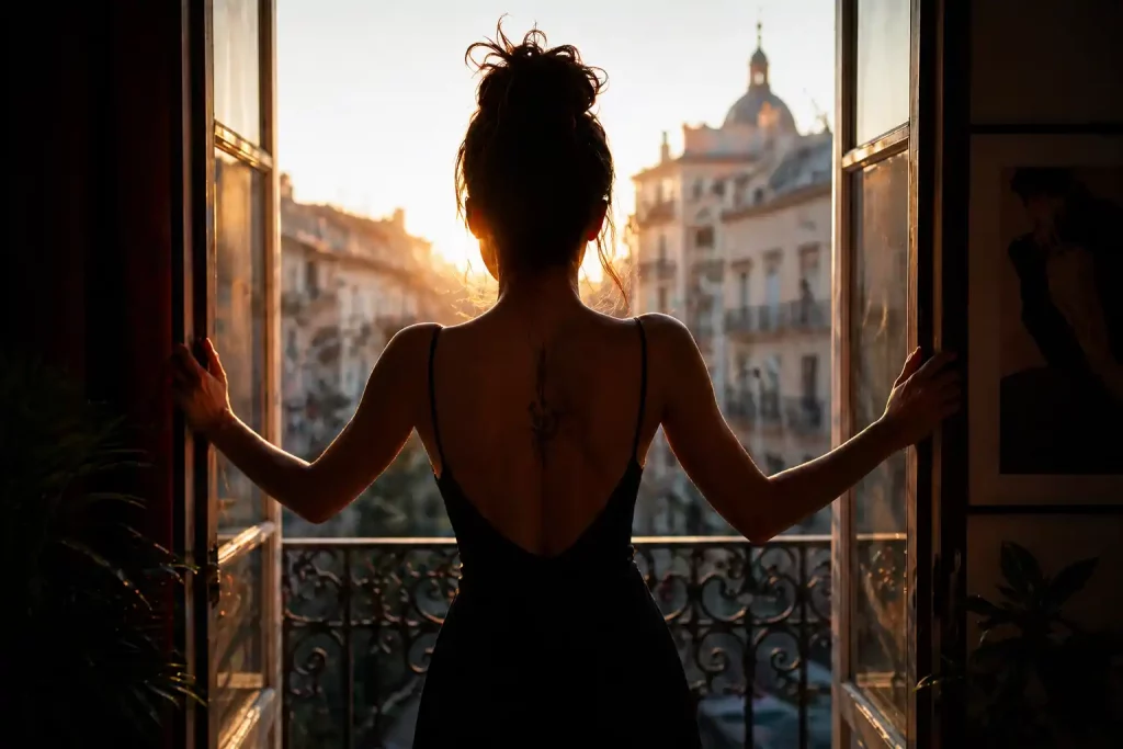 Libertad sexual y dignidad profesional — silueta de mujer frente a una ventana con luz natural, representando el empoderamiento de las trabajadoras del sector adulto en España