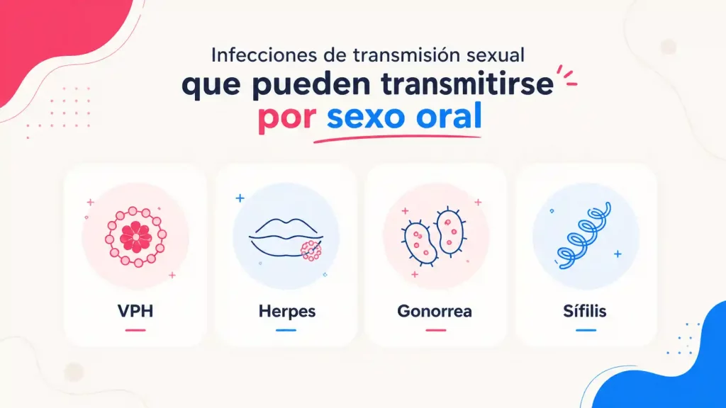 ITS que se transmiten por sexo oral: VPH, herpes, gonorrea y sífilis