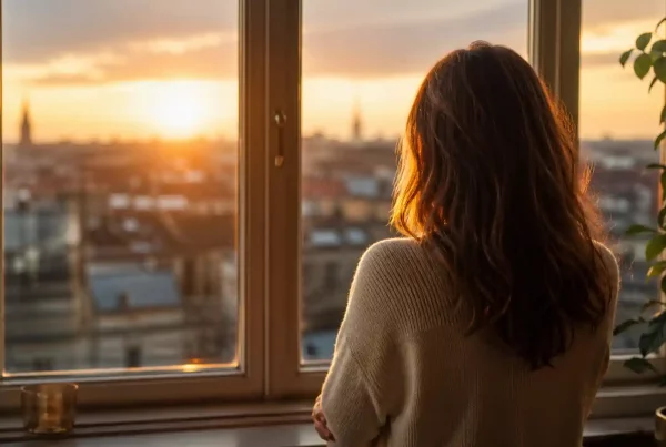 Mujer reflexionando junto a una ventana sobre por qué las mujeres piden el divorcio