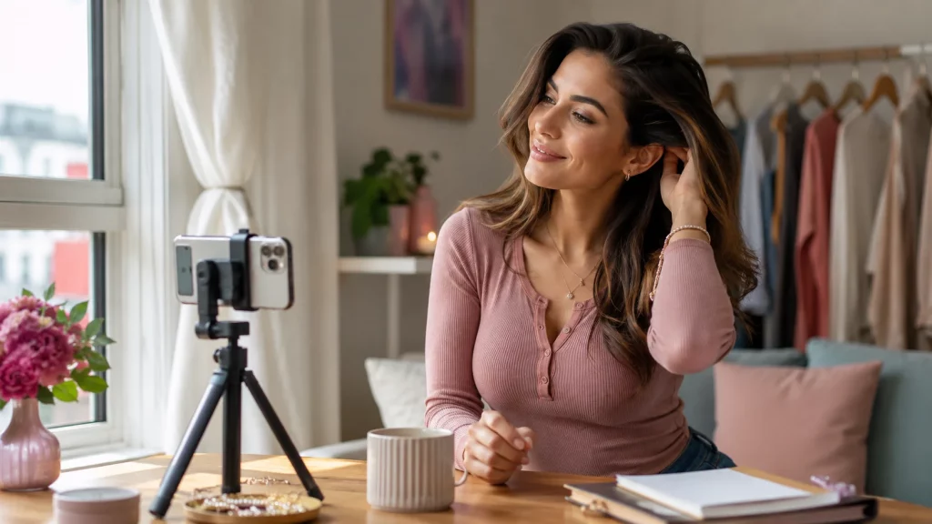 Mejorar tu imagen como creadora: sesión de fotos con luz natural en casa