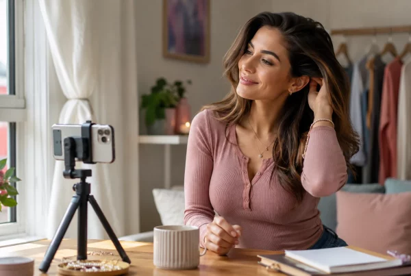 Mejorar tu imagen como creadora: sesión de fotos con luz natural en casa